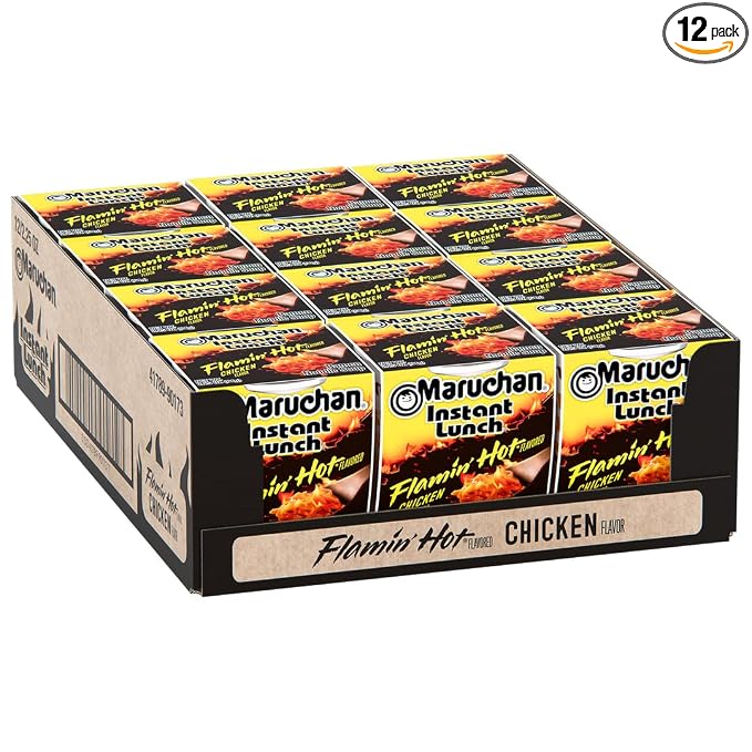Maruchan Instant Lunch Flamin' Hot Chicken ramen cups, 12-pack