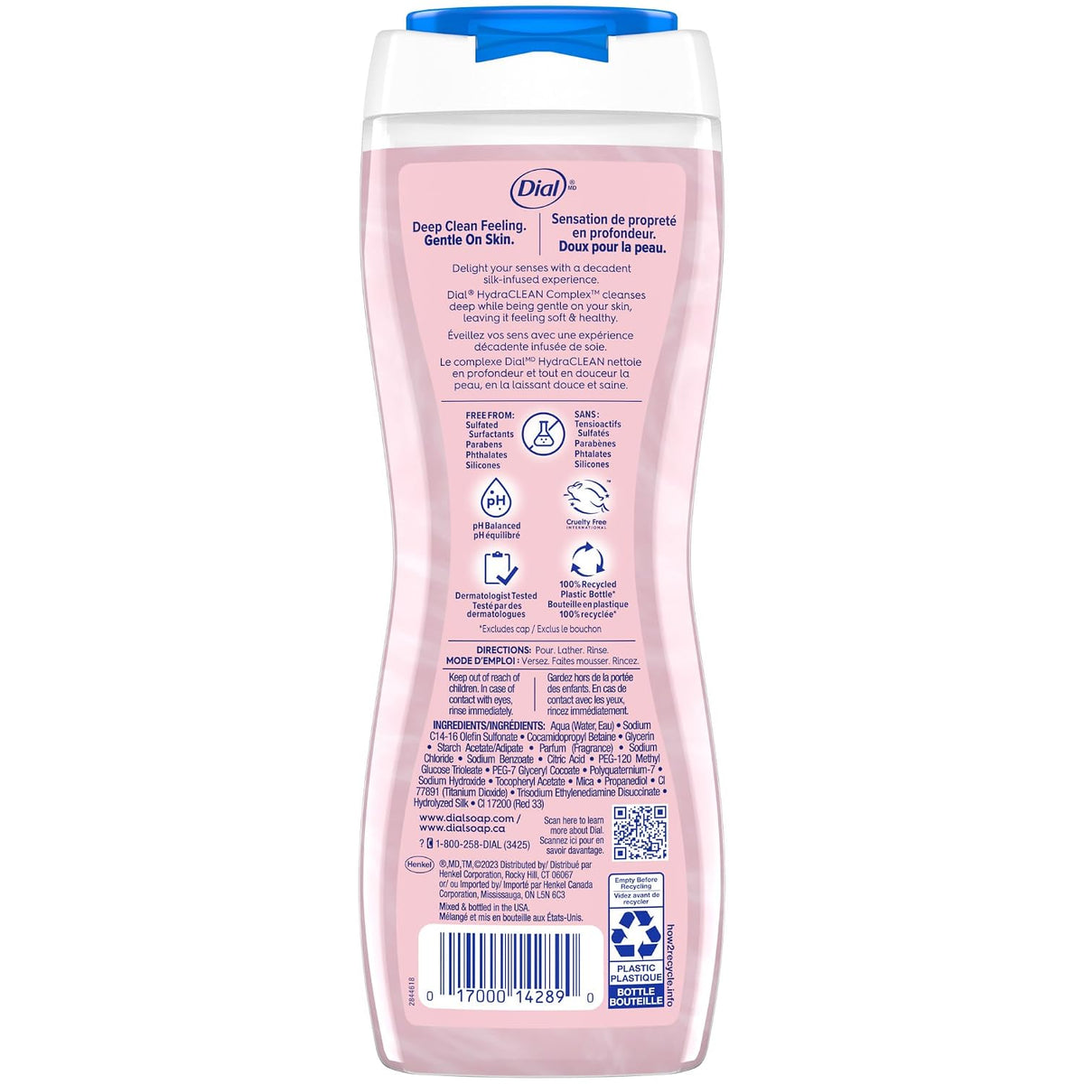 Dial silk-infused body wash in the Silk & Magnolia variety