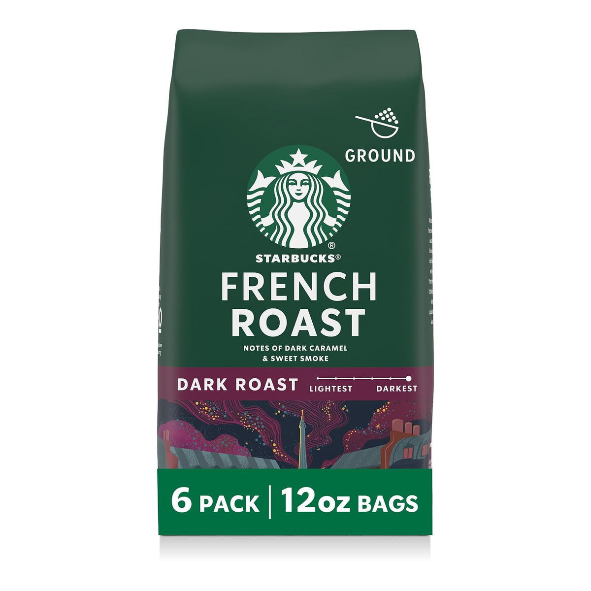Starbucks dark roast ground coffee for hot or iced coffee