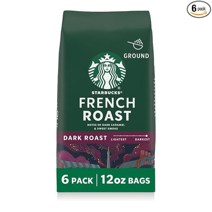 Starbucks French Roast ground coffee six 12 oz bags