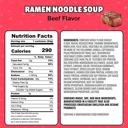 Japanese-style beef ramen noodle soup cup