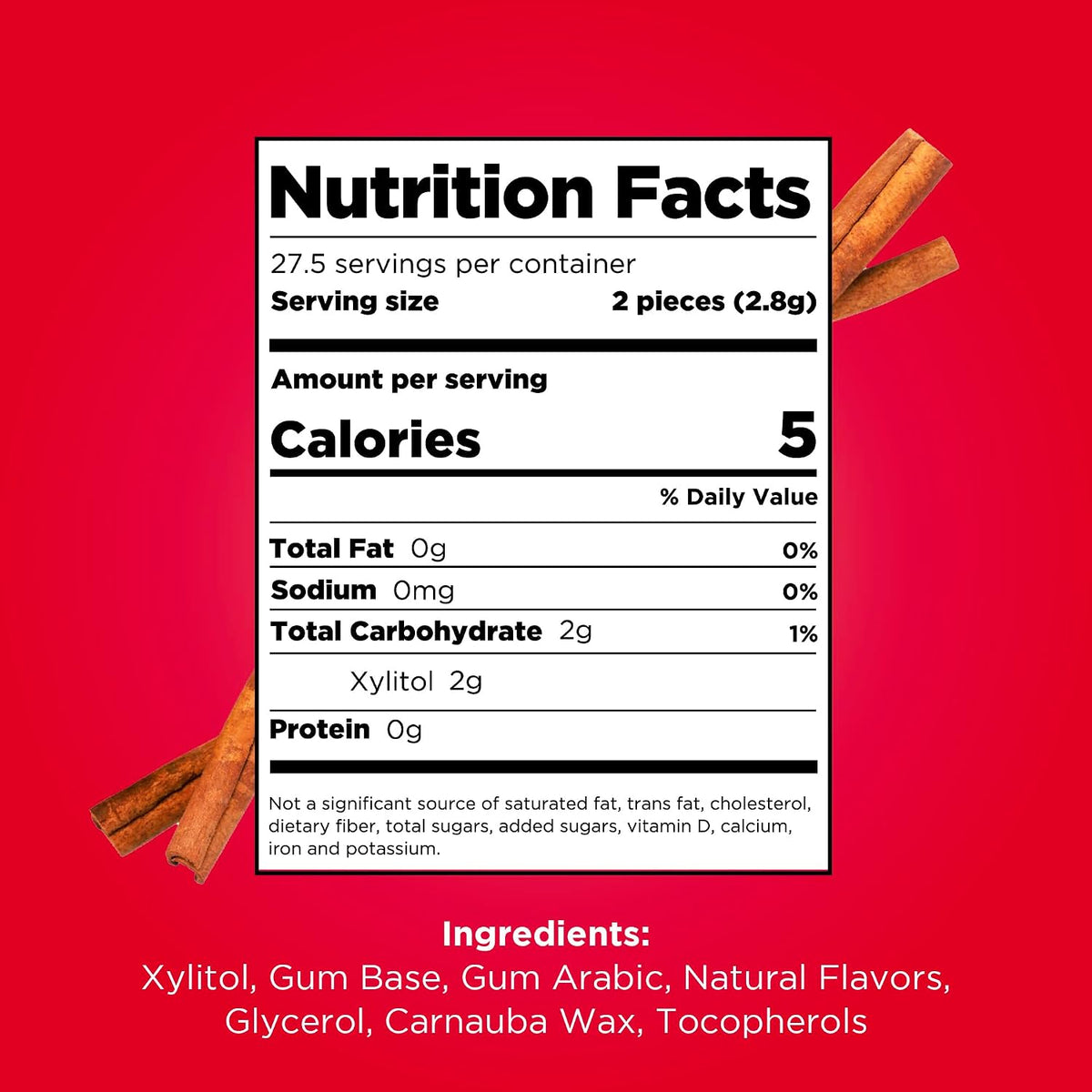 PUR Gum cinnamon xylitol gum no artificial flavor