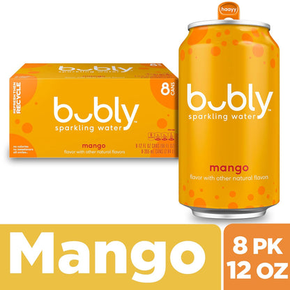 Zero sugar Bubly mango sparkling water pack