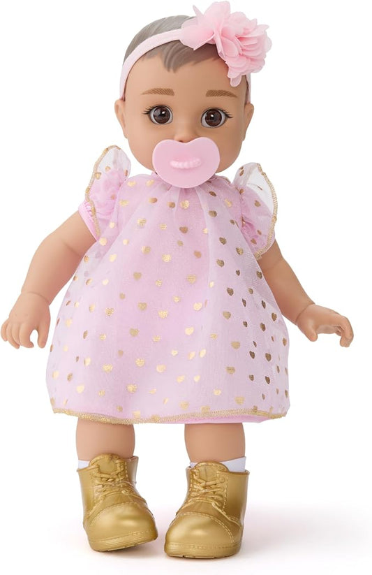 FAO Schwarz 14 inch cuddle baby doll with brunette hair