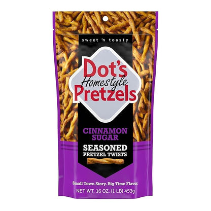 Dot's Cinnamon Sugar seasoned pretzel twists bag