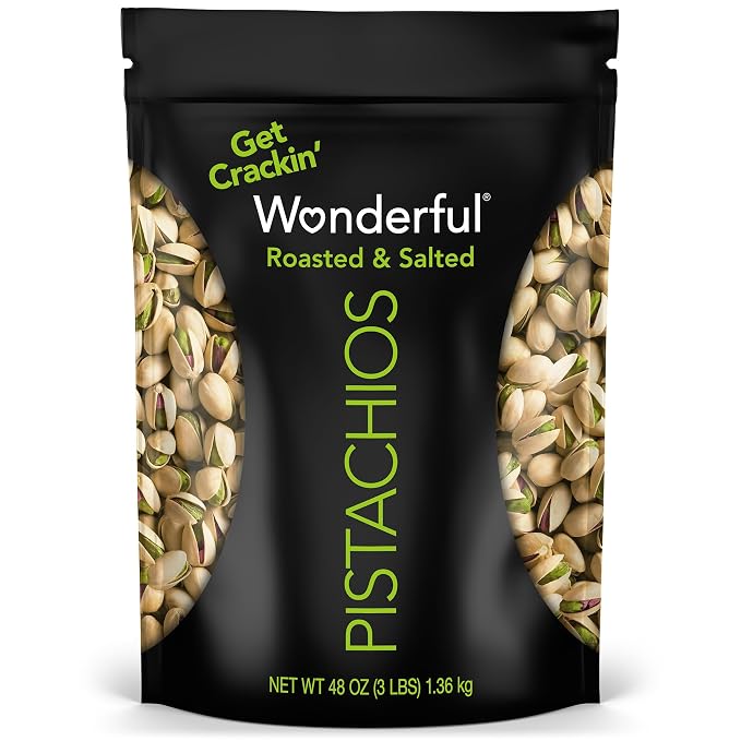 Wonderful Pistachios roasted salted in shell 48 ounce bag