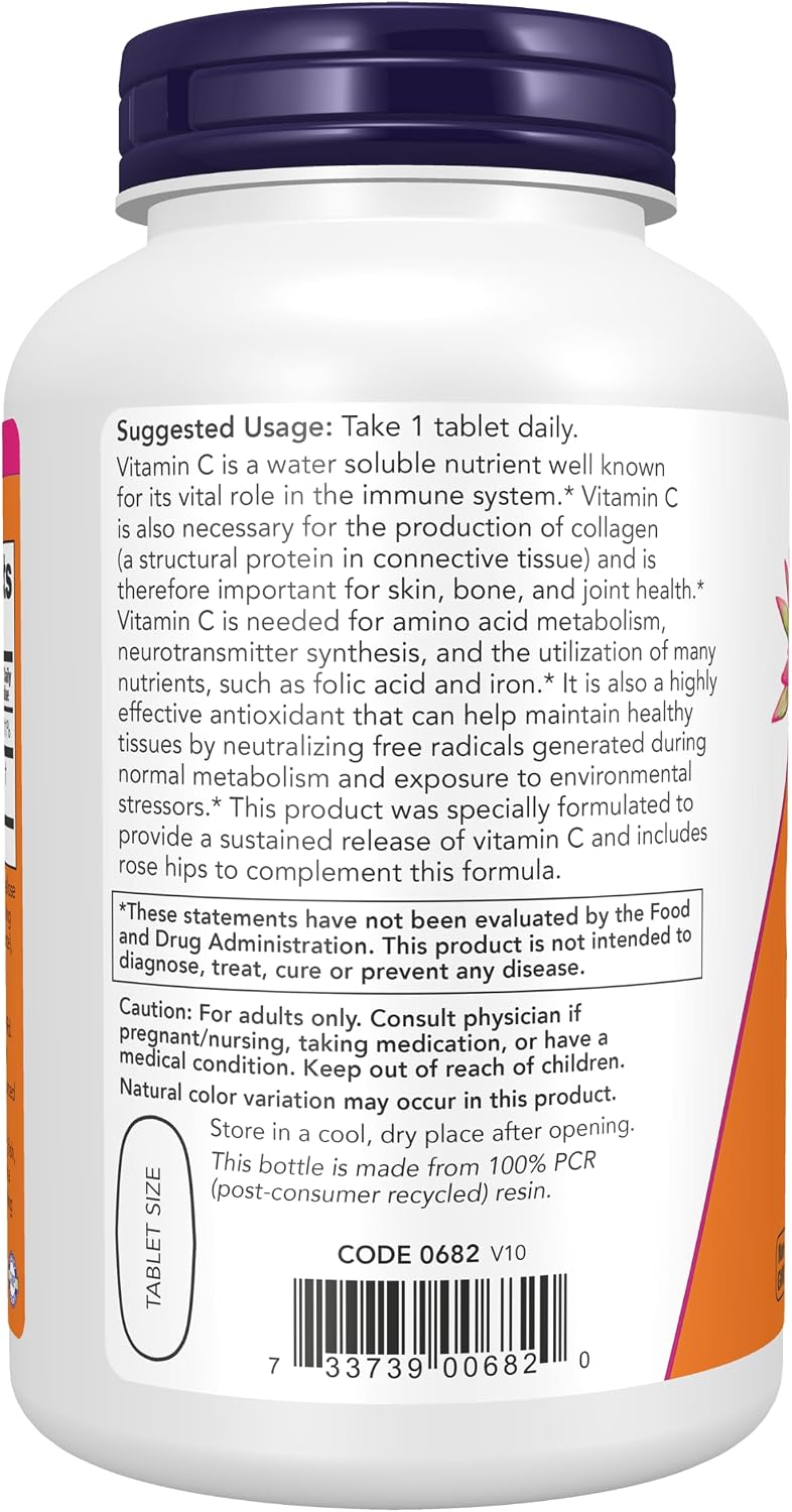 Vitamin C 1000 mg sustained release supplement bottle