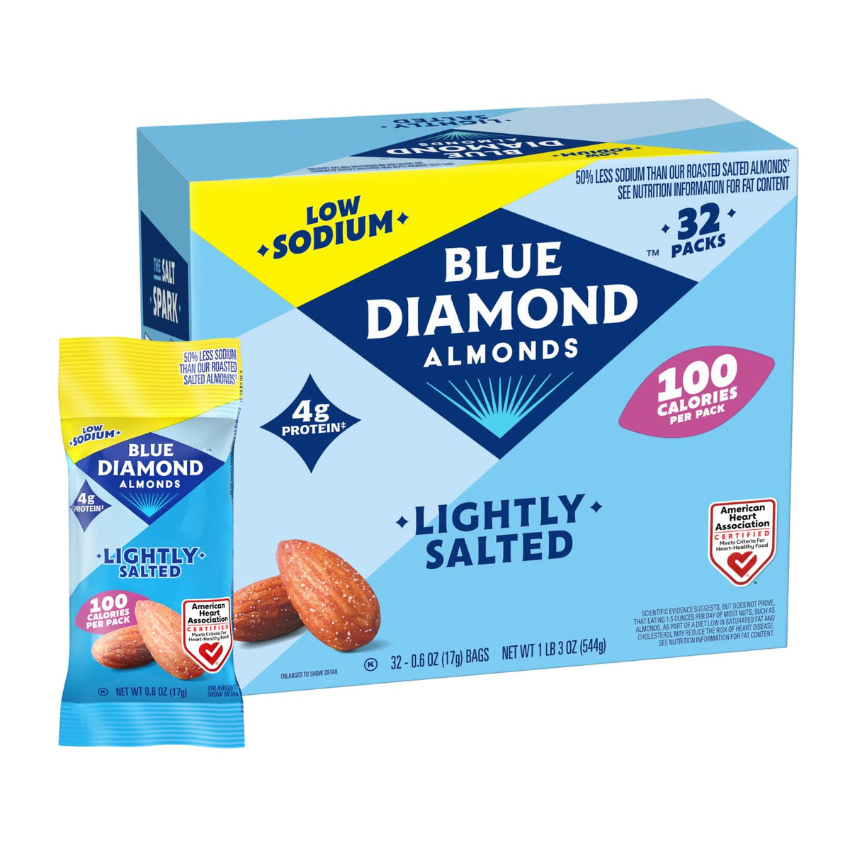Blue Diamond lightly salted almond snack nuts pack of 32