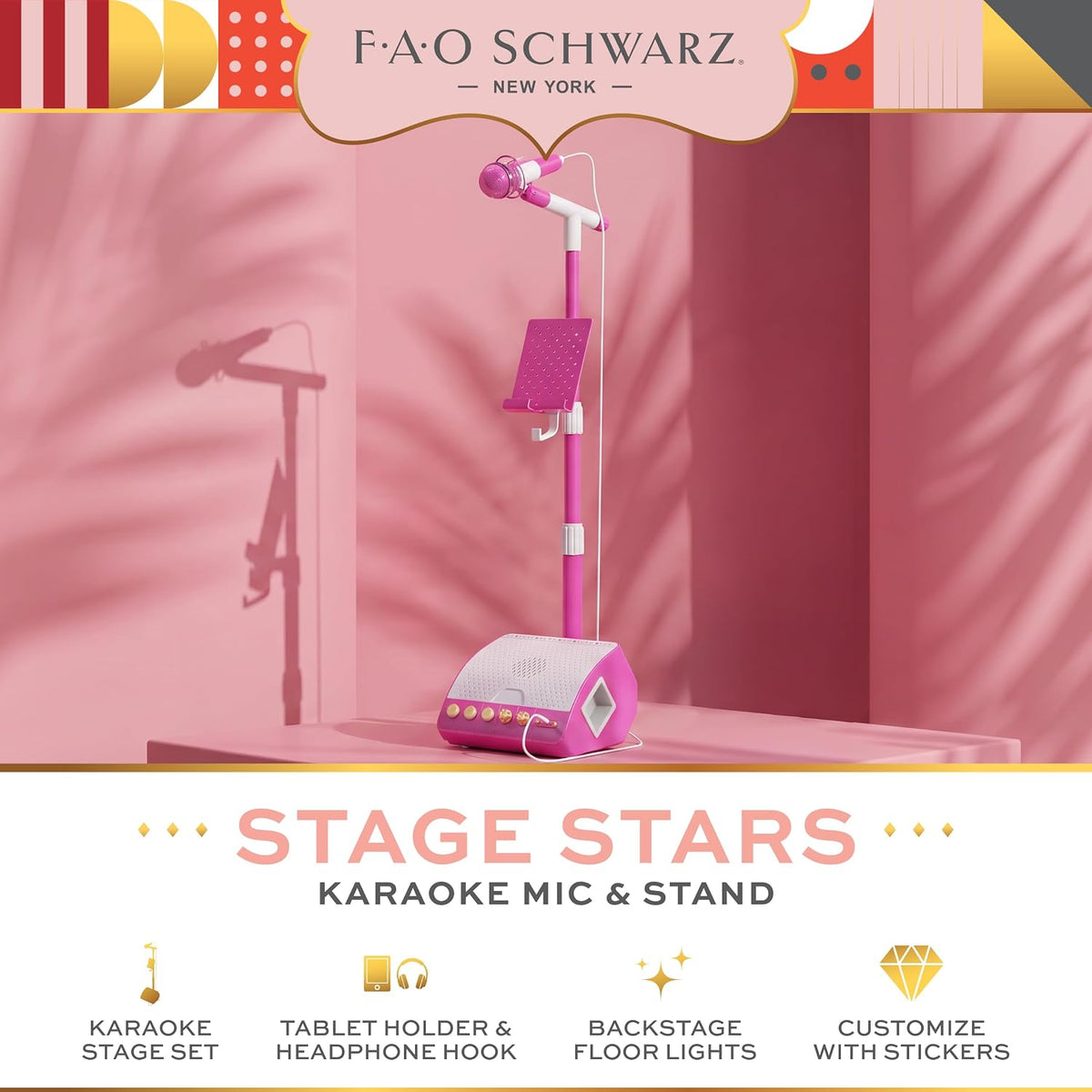 FAO Schwarz singing microphone set with LED lightshow