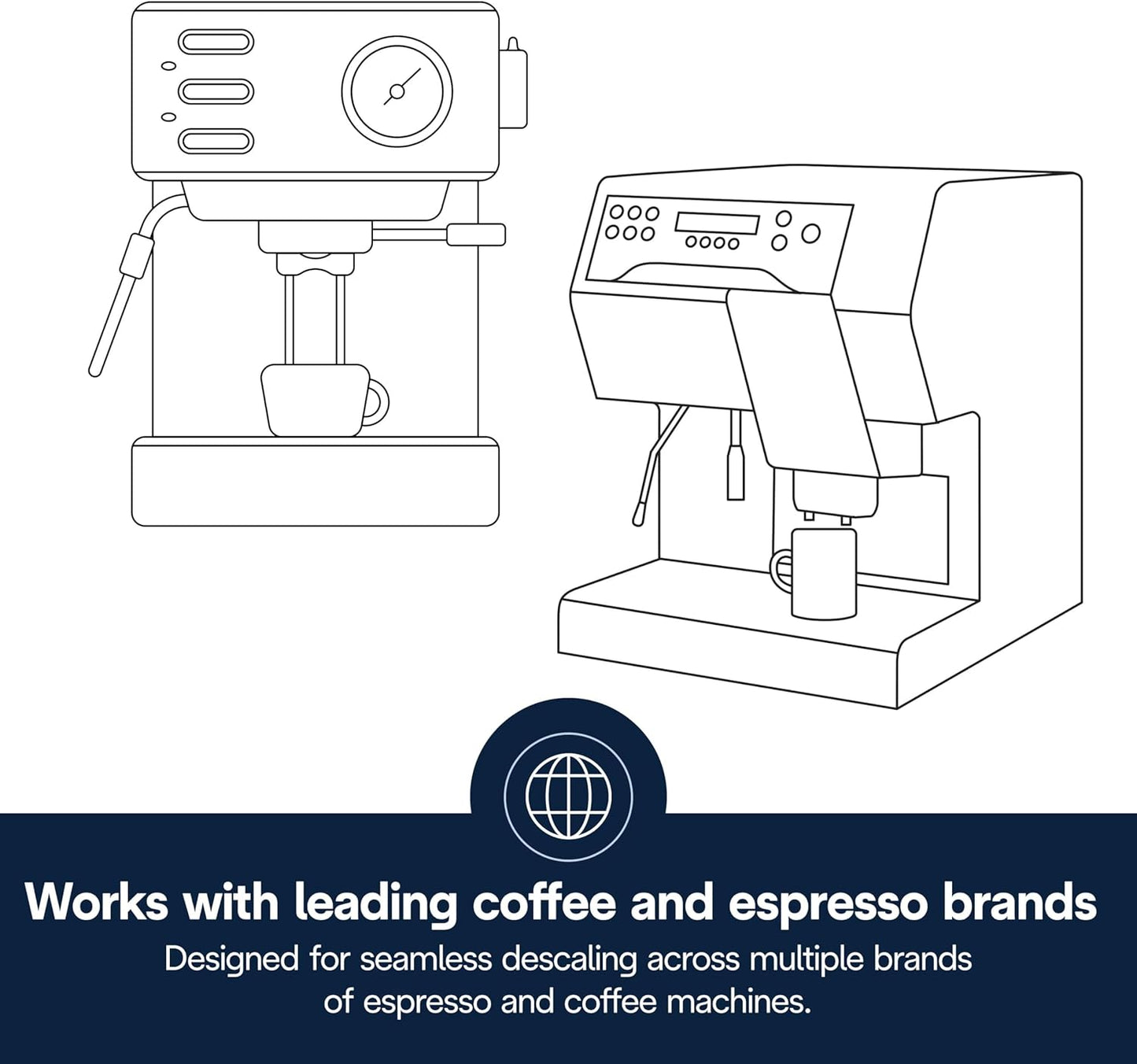 Visit the De'Longhi Store — De'Longhi EcoDecalk Descaler, Eco-Friendly Universal Descaling Solution for Coffee & Espresso Machines, 2-Pack (1 use per pack)