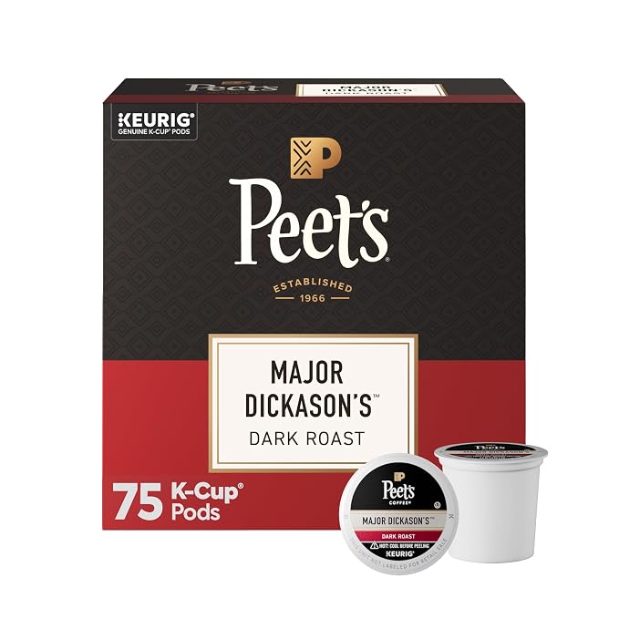 Peet's Coffee Major Dickason's Blend dark roast K-Cup pods box
