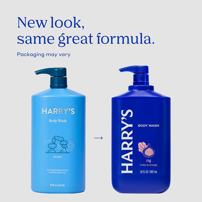 Harry's men's body wash with cedar and orange scent notes