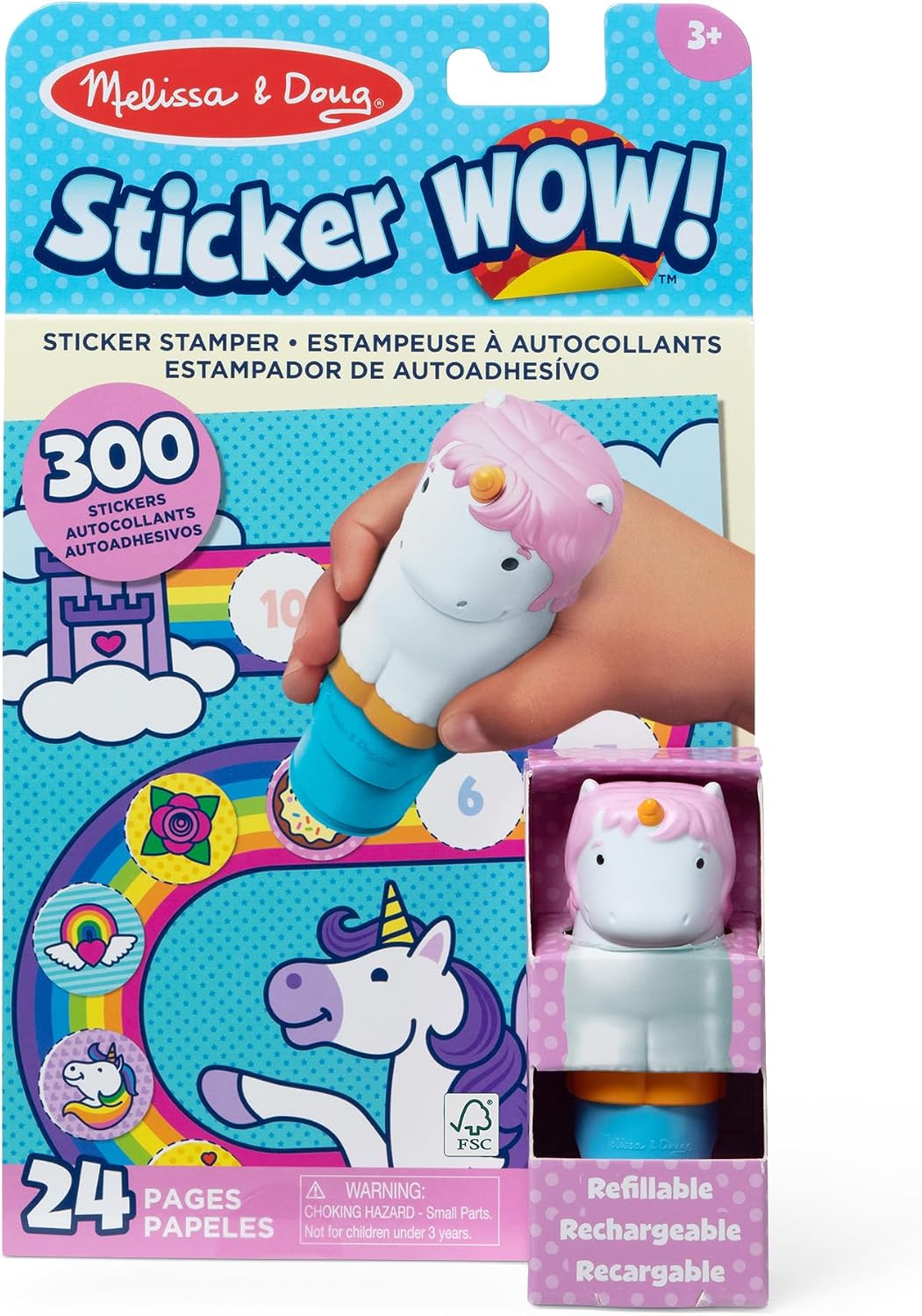Cupcake the Unicorn sticker stamper with activity pad