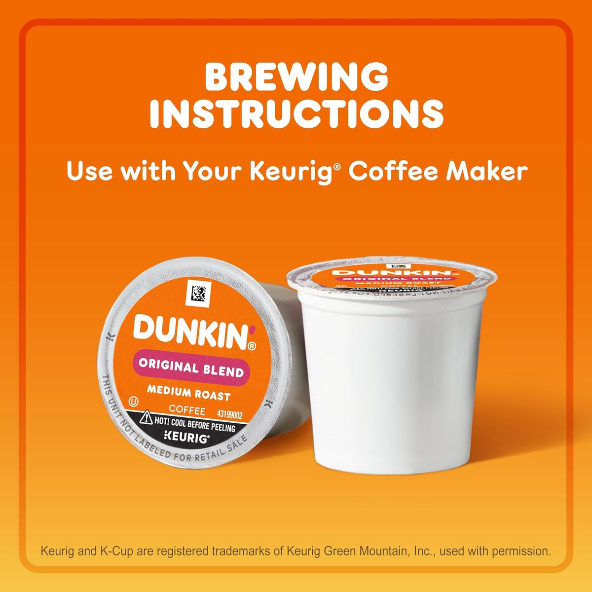 Dunkin’ Original Blend coffee K-Cup pods for Keurig