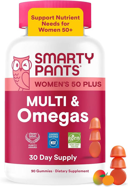 SmartyPants Women’s Plus 50+ multivitamin gummies 90 count bottle
