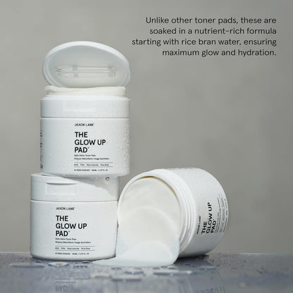 JAXON LANE  — Rice Toner Pads Korean Skin Care Daily Exfoliating Pads for Face: THE GLOW UP Centella AHA PHA Niacinamide Brightening Toner for Mens Skincare, Facial Cleansing, Acne Pores, Dark Spots & Skin Radiance