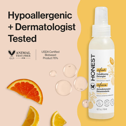 Citrus Vanilla Refresh detangling spray bottle