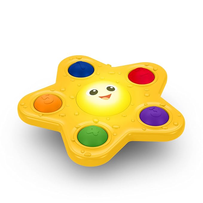 Baby high chair toy with spinning loops