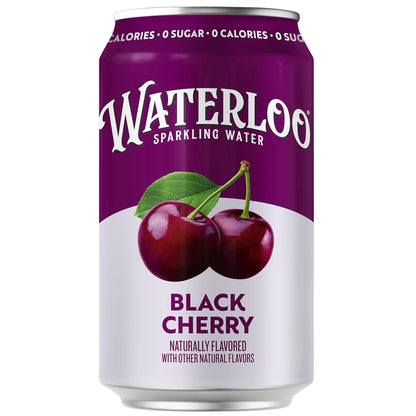 Waterloo zero sugar black cherry sparkling water pack