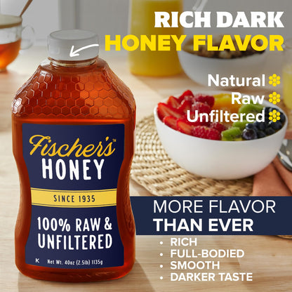 Fischer's rich flavor honey 40 oz sweetener