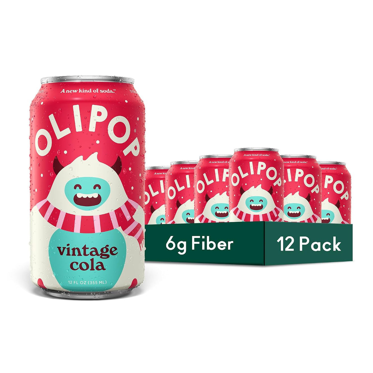 OLIPOP 6g fiber prebiotic soda cans