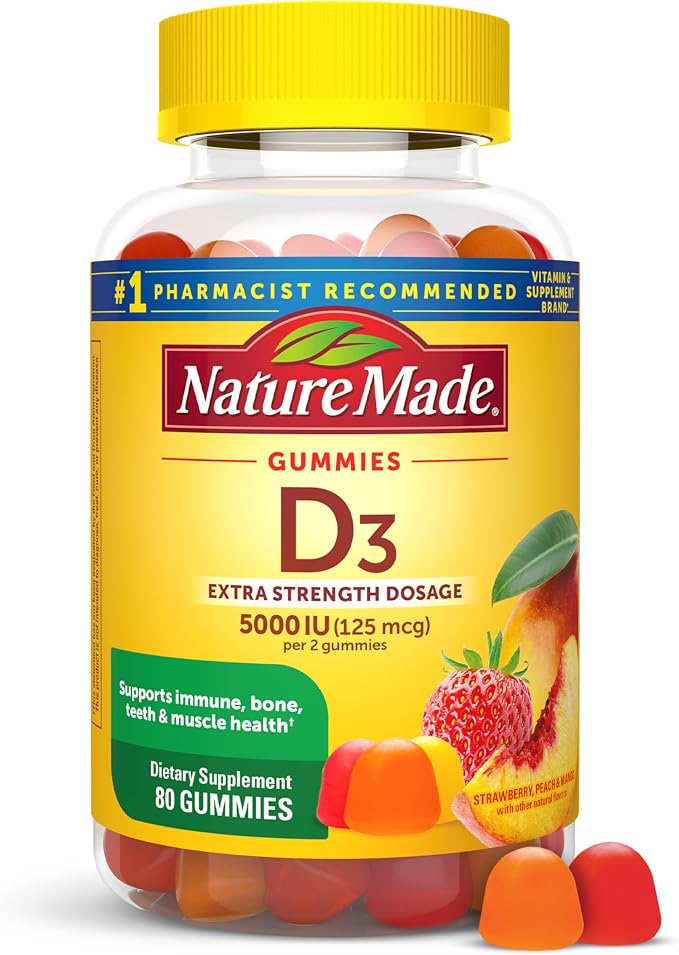 Nature Made Vitamin D3 5000 IU gummies bottle