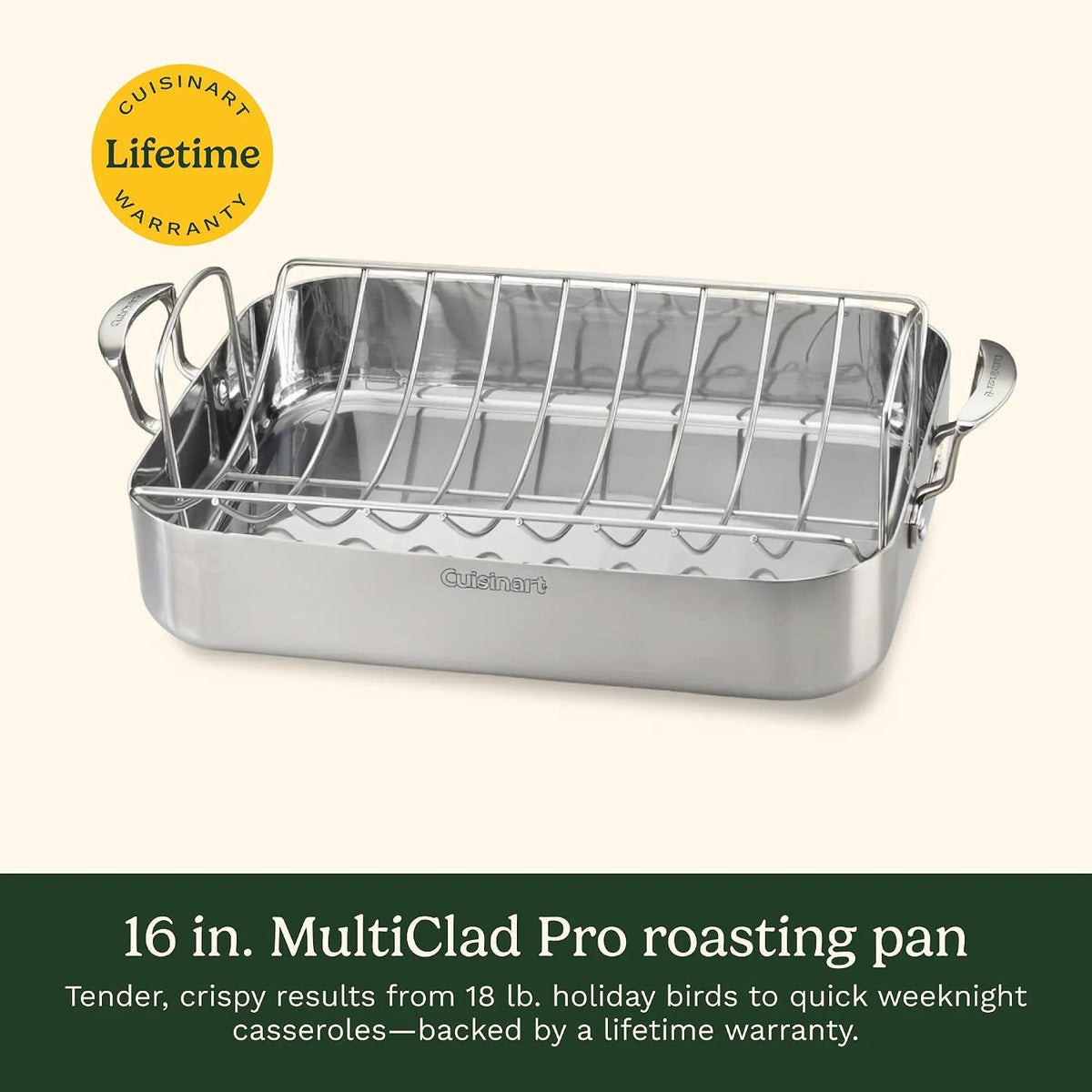 Premium stainless roasting pan for holiday meals