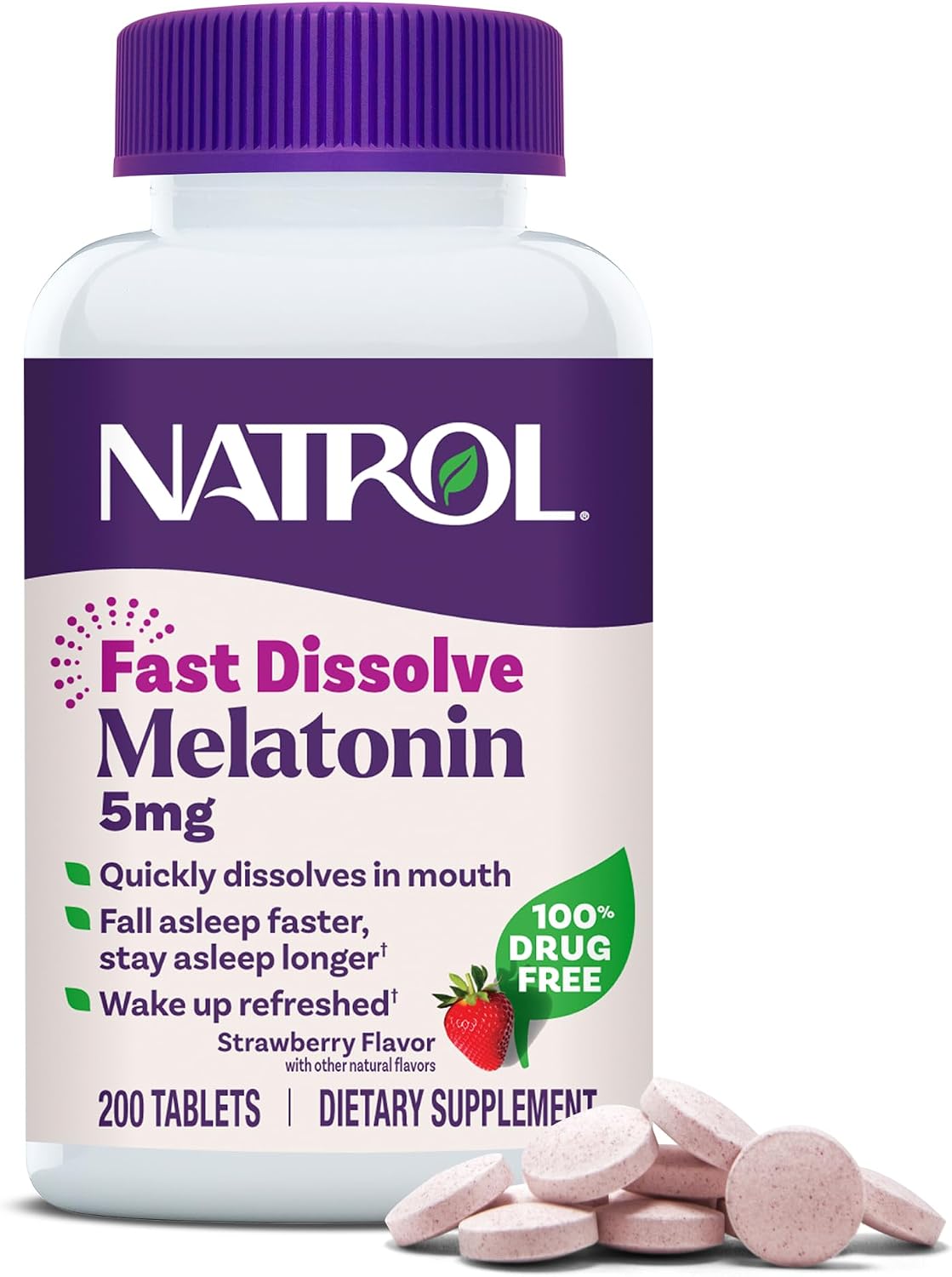 Natrol adult melatonin sleep support supplement front packaging