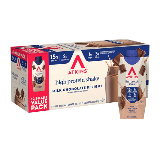 Atkins chocolate high protein shake with 15g protein
