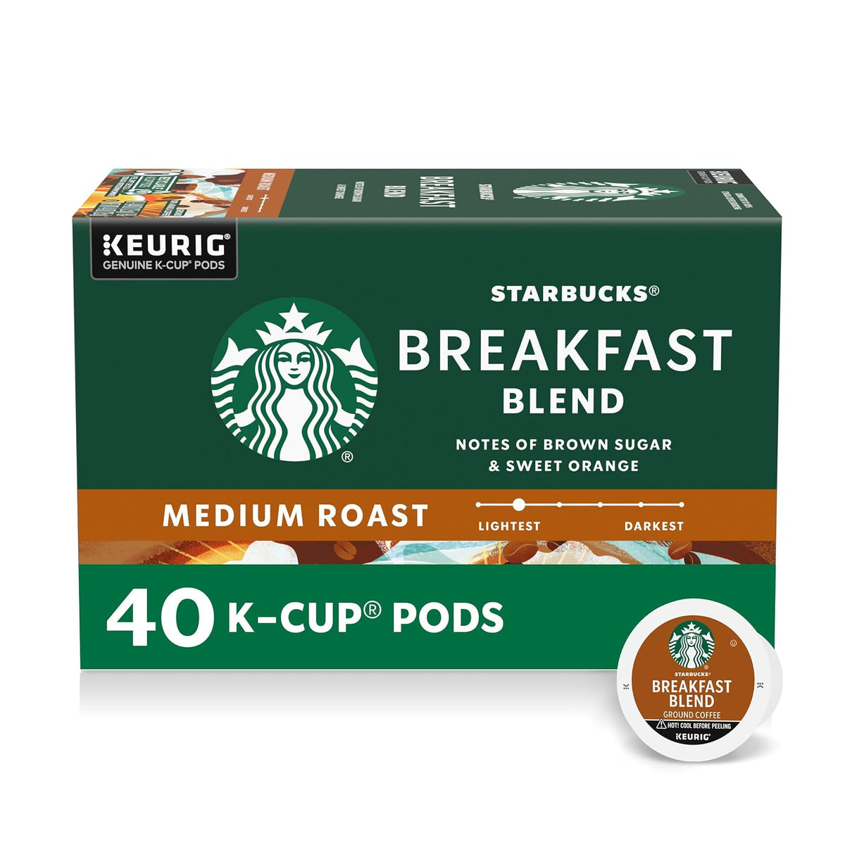Starbucks K-Cup Coffee Pods Breakfast Blend box