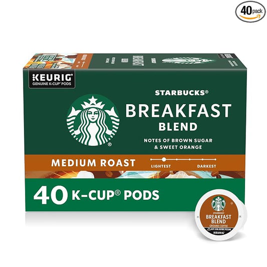Starbucks Breakfast Blend medium roast K-Cup pods 40 count