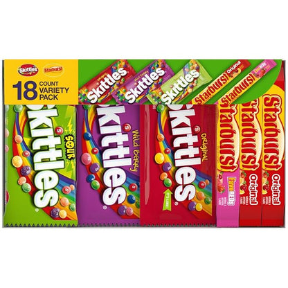 Skittles and Starburst assorted candy variety pack box