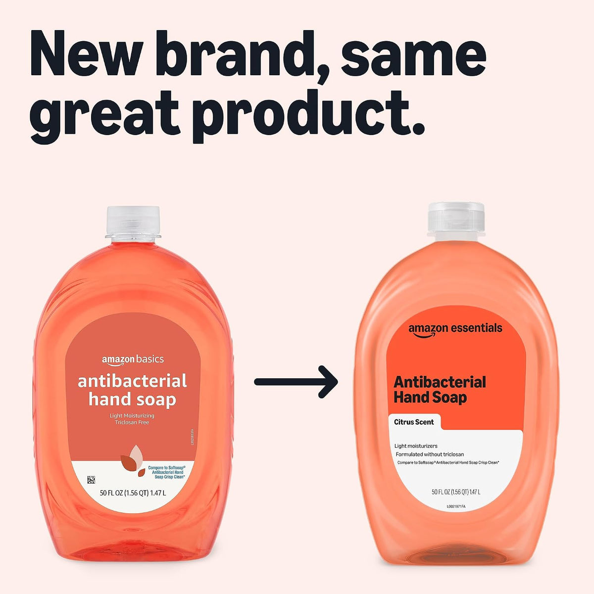 Triclosan-free Amazon Essentials hand wash refill