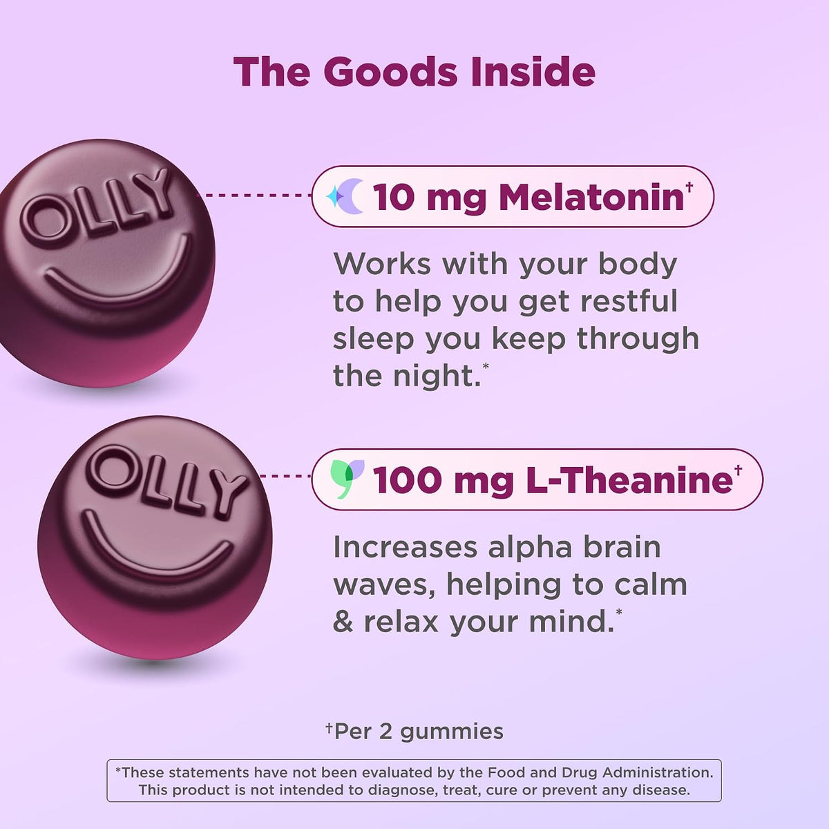 OLLY sleep support gummies with strawberry flavor