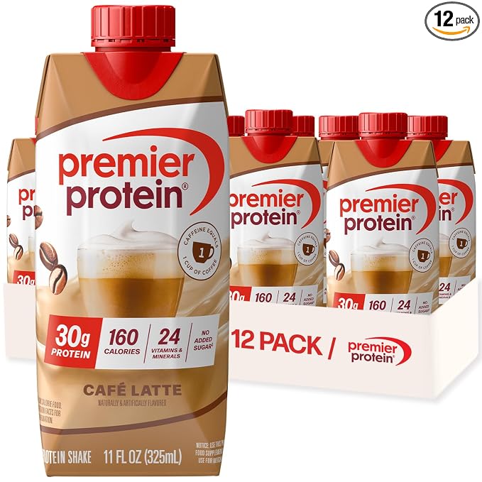 Premier Protein Café Latte Energy protein shake 12 pack