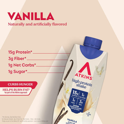 Atkins keto friendly vanilla protein shake pack