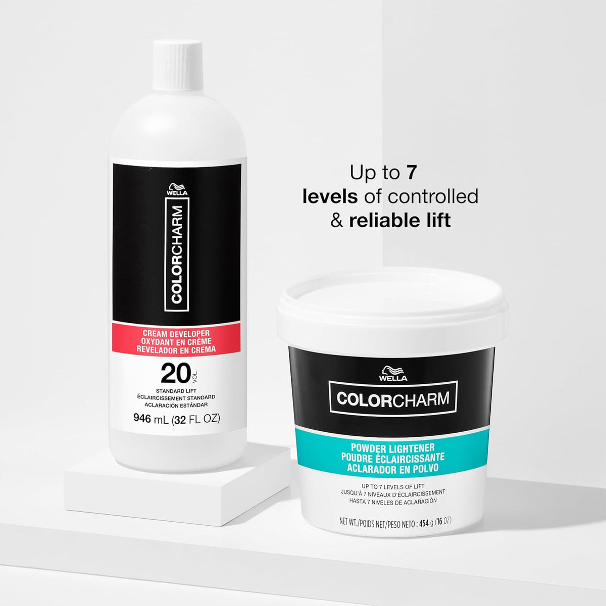 Hair color developer for lightener use