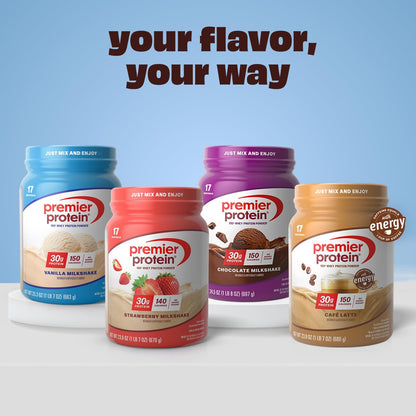 Vanilla whey protein powder nutrition canister