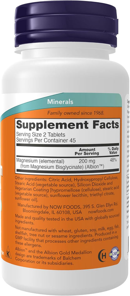 Highly absorbable magnesium glycinate supplement bottle