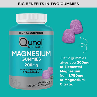 Qunol magnesium citrate gummy supplement bottle