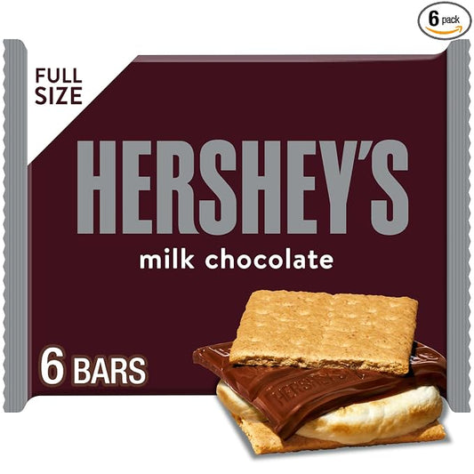 HERSHEY'S Milk Chocolate Candy Bars 6 count pack