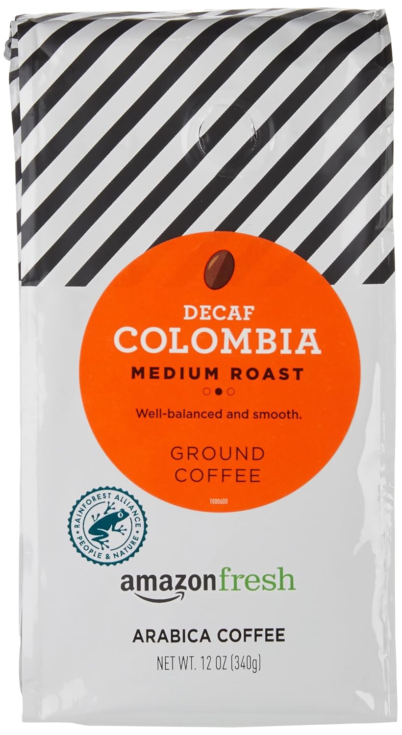 Medium roast decaf Colombia ground coffee by Amazon Fresh
