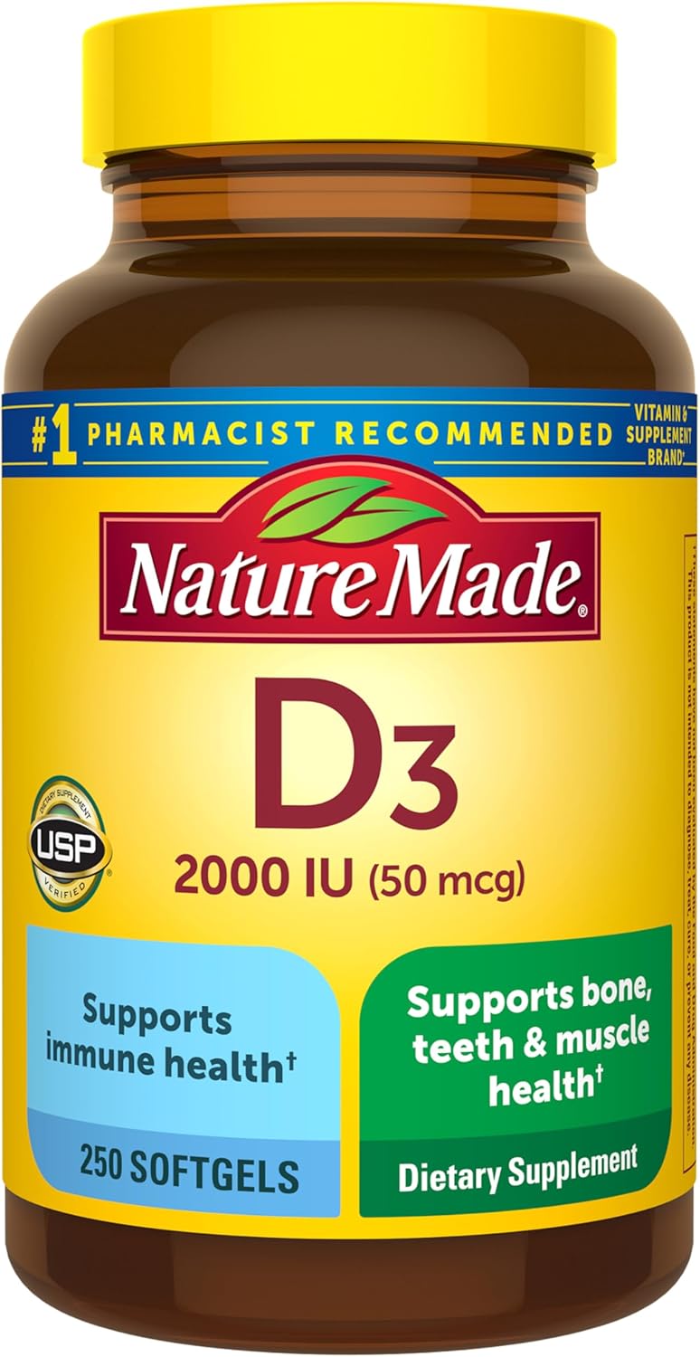 Nature Made Vitamin D3 50 mcg dietary supplement