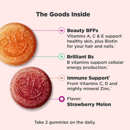 Teen girl gummy vitamins with skin and immune support