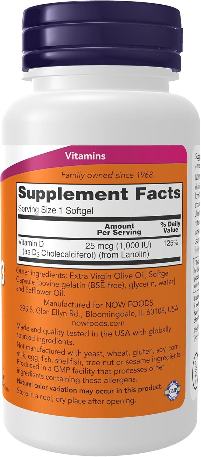 Vitamin D-3 1000 IU structural support softgels