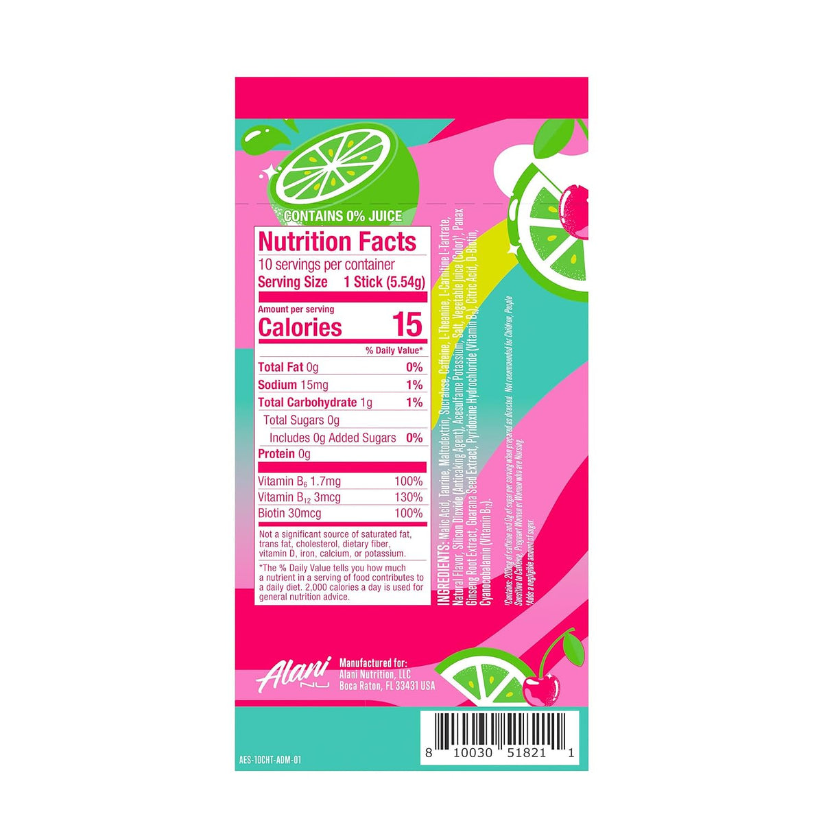 Cherry Twist zero-sugar energy drink mix by Alani Nu