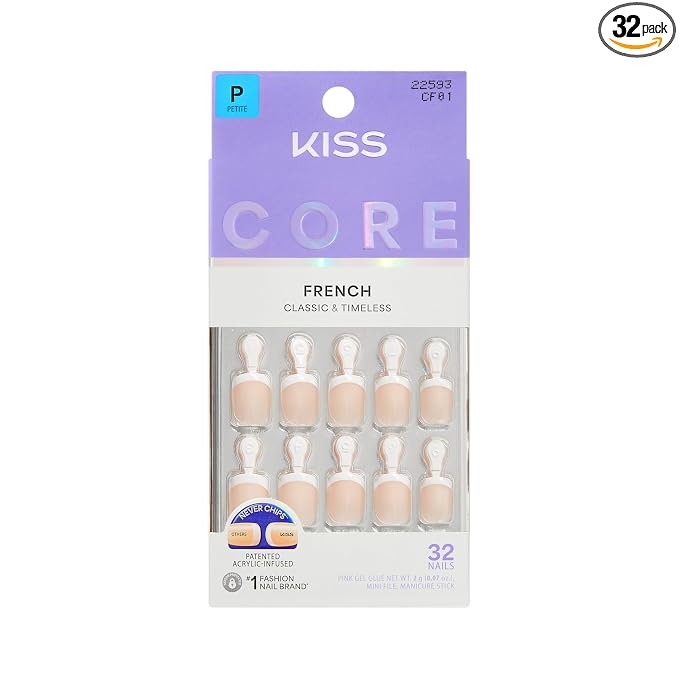 KISS Core Perfection white French press-on nail kit