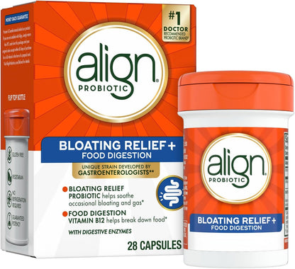 Align Bloating Relief Food Digestion probiotic supplement box