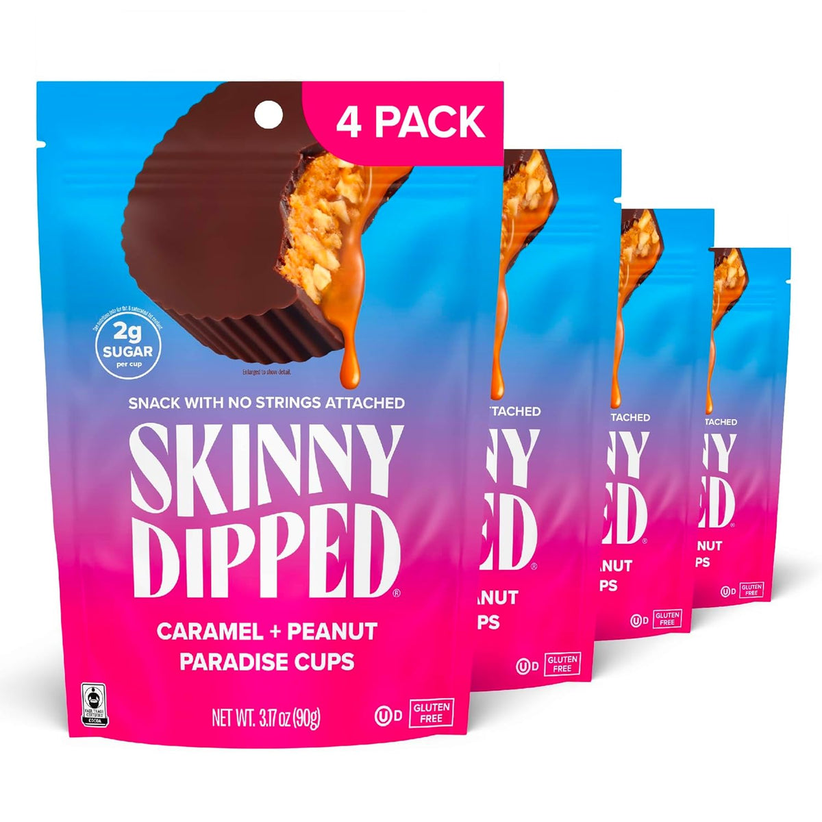 Caramel peanut chocolate cups snack bag by SKINNYDIPPED
