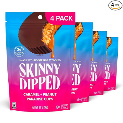 SKINNYDIPPED Caramel Peanut Paradise Cups 3.2 oz bag